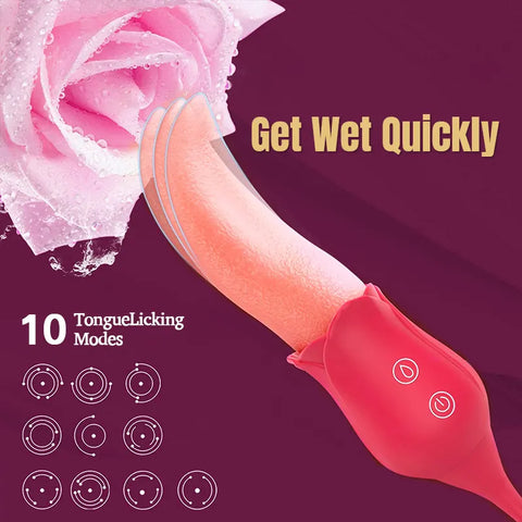 2-in-1 Tongue and Rose Vibrator