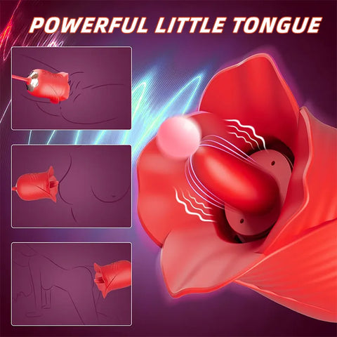 Flower Tongue Vibrator with Suction & Egg