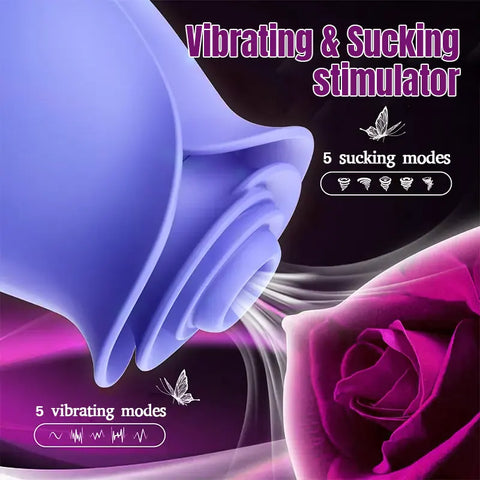 Blue Rose Clitoral G-Spot Sucking Masturbator