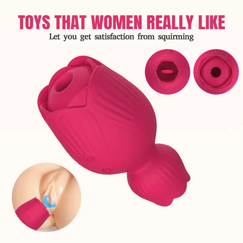 2-in-1 Rose Suction Vibrator