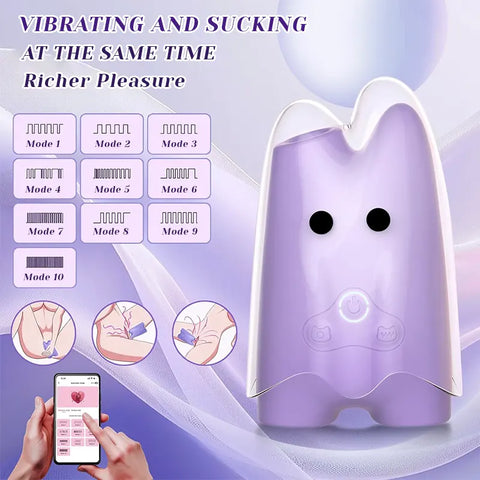 Ghost App-Controlled Suction and Vibe Toy