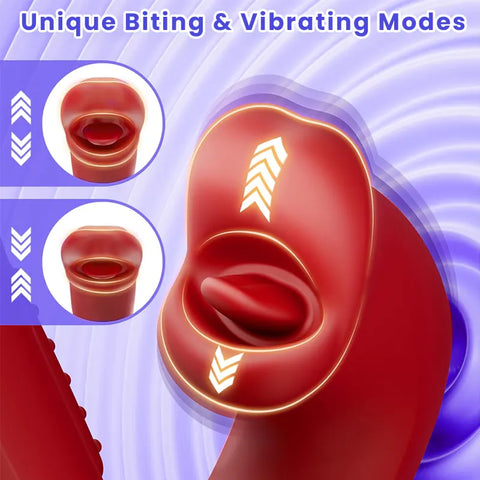 Rose Clit Vibrator with Biting Tongue