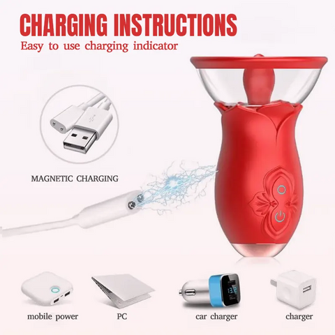 Rose Tongue & Suction Pleasure Vibrator