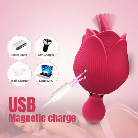 Dual Mode Rose Tongue Vibrator
