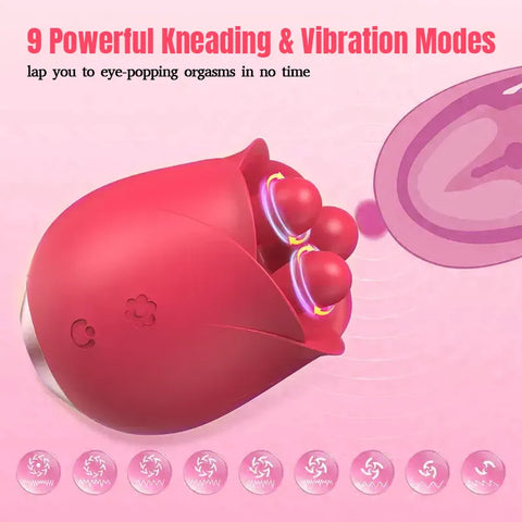 Rose Stimulator with Three Swivel Stroking Heads