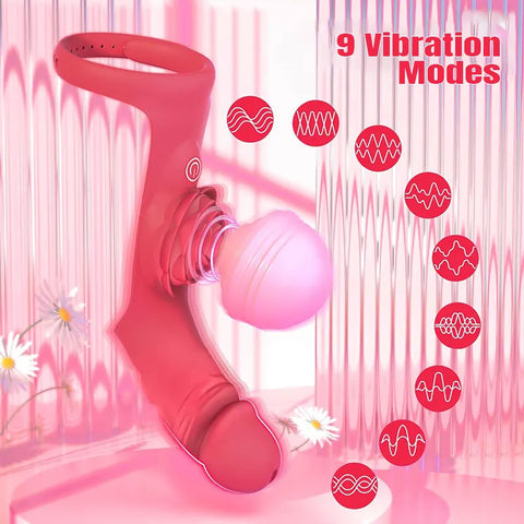 Finger-Controlled Rose Vibrator Dildo