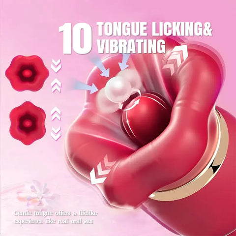 Rose G-spot Vibrator with Tail Dildo