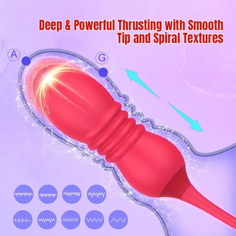 Rose Tongue & G-Spot Vibrating Erotica Set