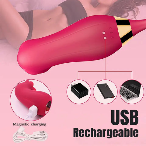 Red Rose Vibrating Suction Toy