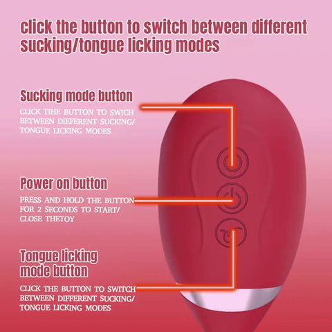 Rose Tongue-Licking Vibrator - 10 Modes