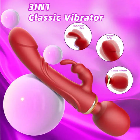 Dual-Ended Rabbit Wand Vibrator
