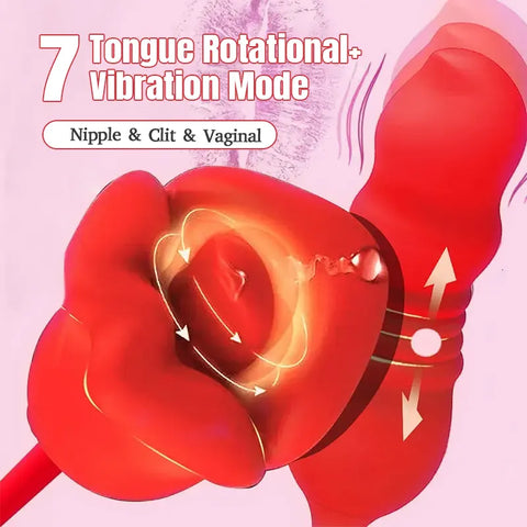 Rose Female Tongue Stretch Vibrator