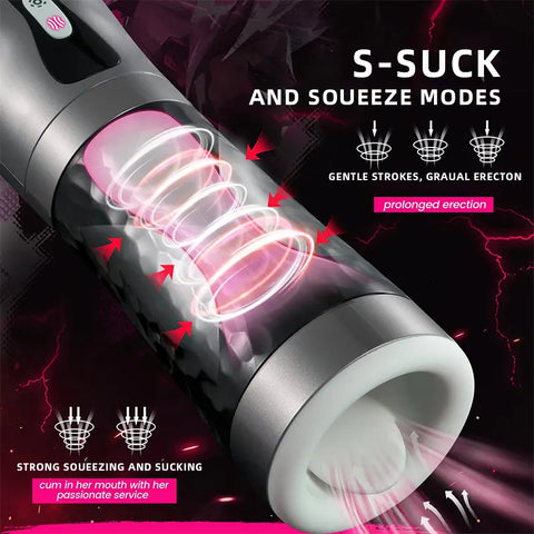 Throat Grip Suction Vibrating Masturbator