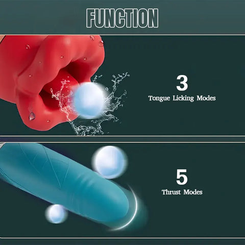 2-in-1 Big Mouth Rose Tongue Vibrator