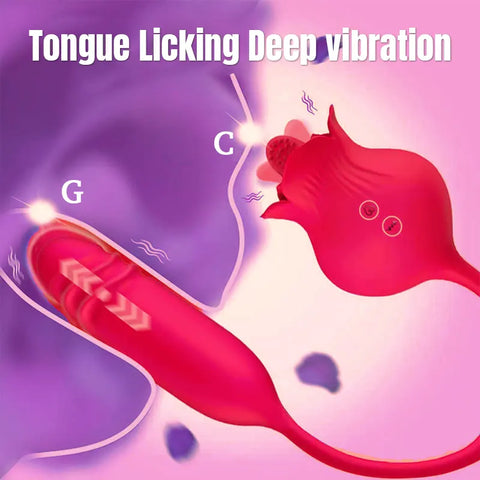 Rose Double G-Spot Tongue Stimulation Vibrator