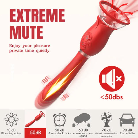 Telescopic Suction Rose Vibrator