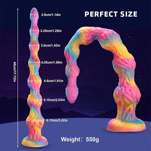 Rainbow Knot Extra-Long Silicone Dildo