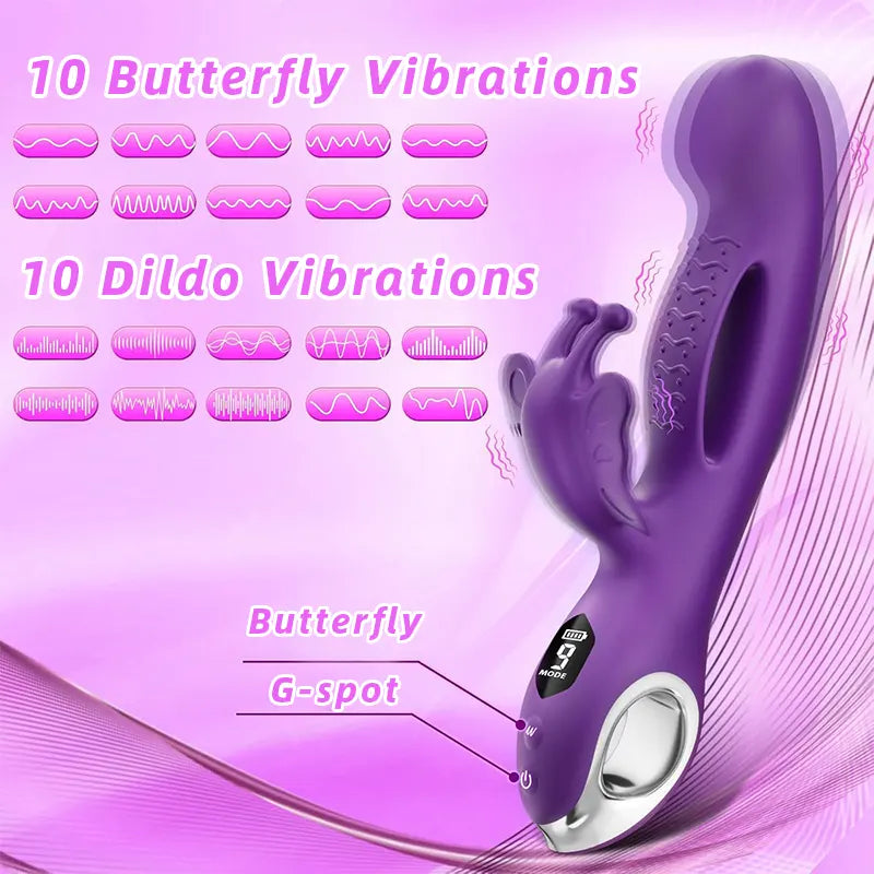 Dual Motor Vibrator with 10 Modes for G-Spot & Clitoral Pleasure