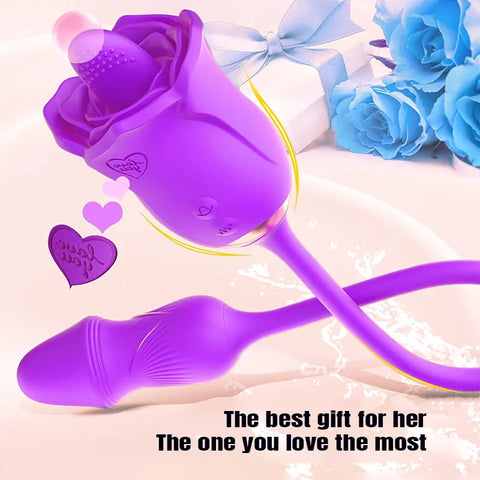 Purple Rose Tongue Licking Vibrator