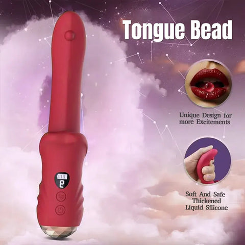 Rose Tongue Vibrator with LCD Display
