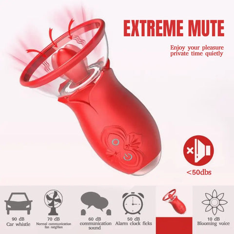Rose Tongue & Suction Pleasure Vibrator
