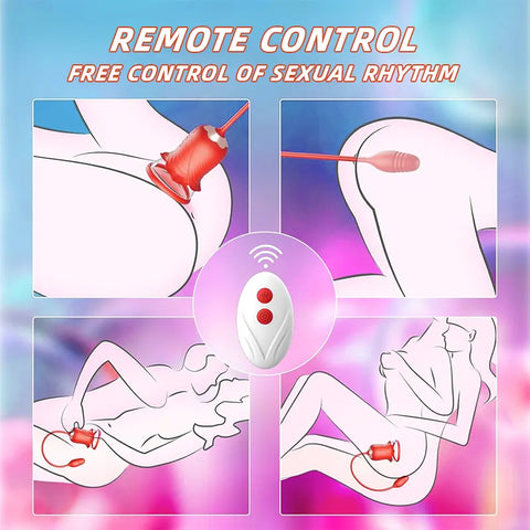 Flower Tongue Vibrator with Suction & Egg