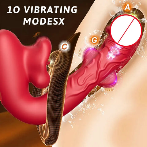 Licking and Vibrating G-Spot Vibrator