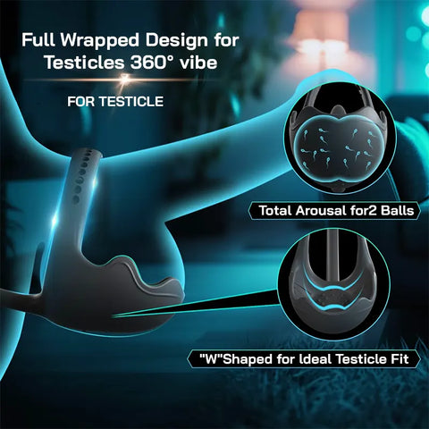 Vibrating Cock Ring with Anal Plug