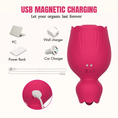2-in-1 Rose Suction Vibrator