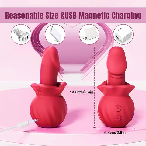 Rose Anal Vagina Pump Dildo