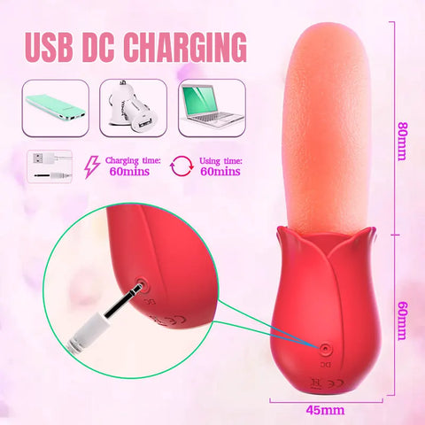 Multi-Frequency Tongue Rose G-Spot Vibrator