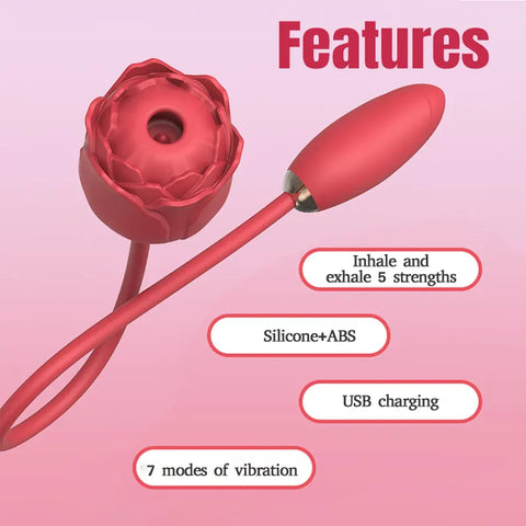 Dual-Action Rose Suction Vibrator