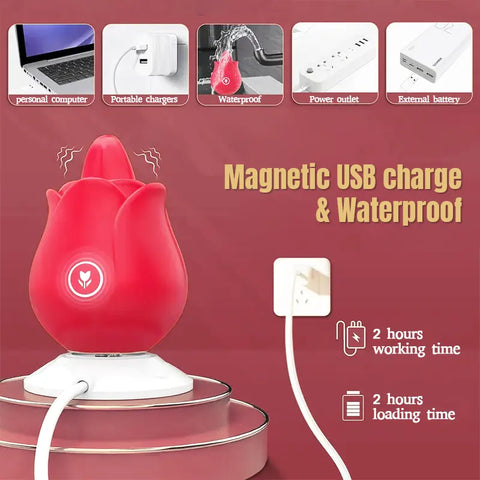 Rose Vibrating Tongue Masturbator