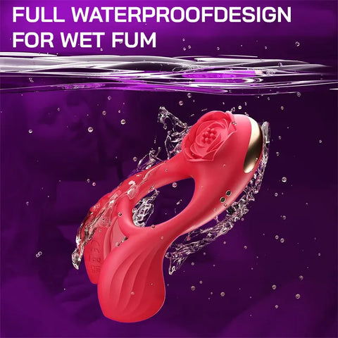 Rose-Shaped Vibrating Couple’s Ring
