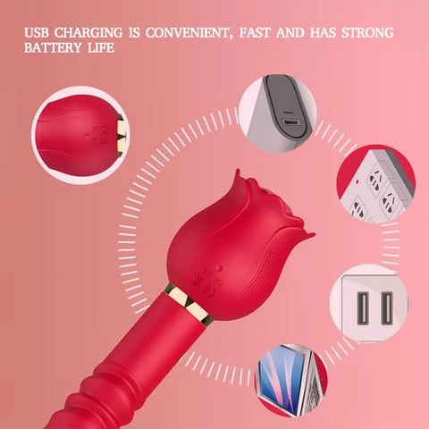 Rose Pulsar Telescopic Toy - 12 Suction Modes
