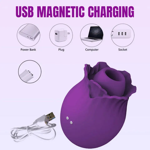 Rose Pleasure Combo Vibrating & Sucking Set