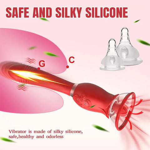 Telescopic Suction Rose Vibrator