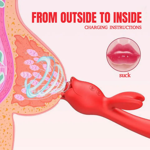 Rabbit Rose Vibrator with Telescoping Function