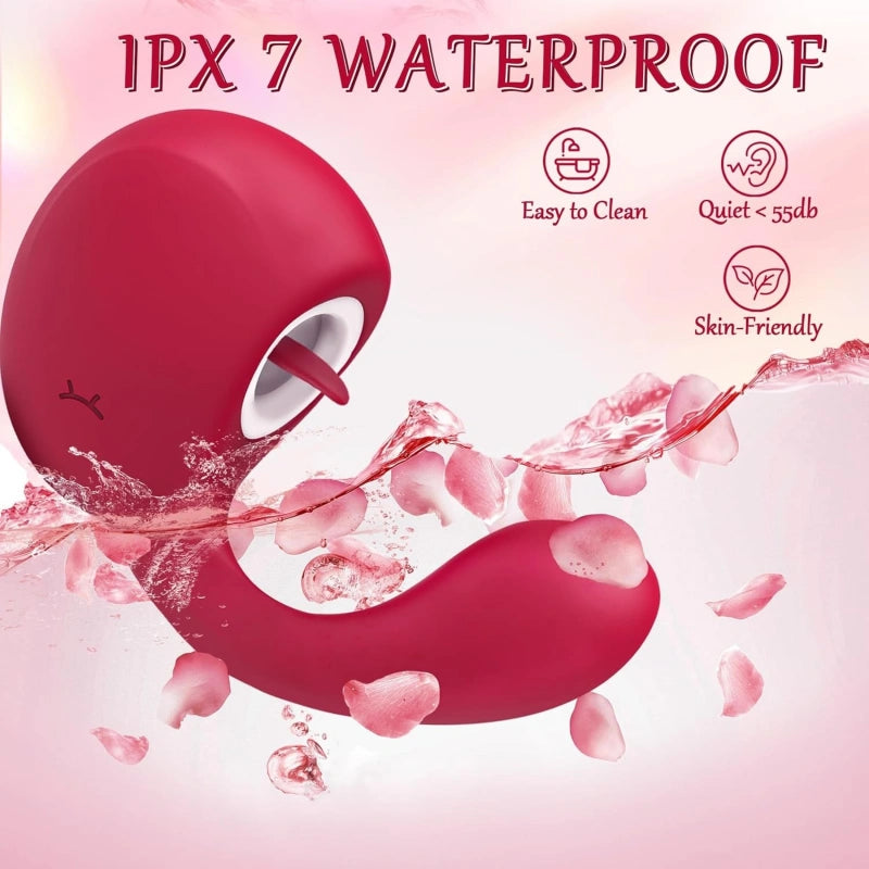 G-Spot Vibrator with 10 Vibration & 3 Licking Modes, Waterproof