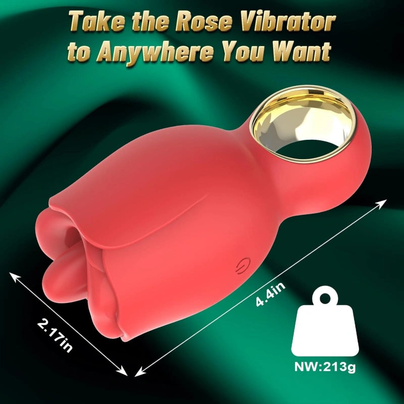 360° Licking Rose Vibrator with Realistic Tongue & 8 Modes