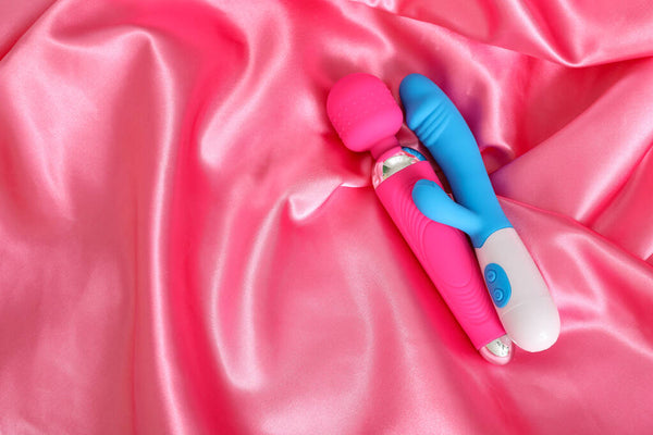 Pink sex toy and blue sex toy